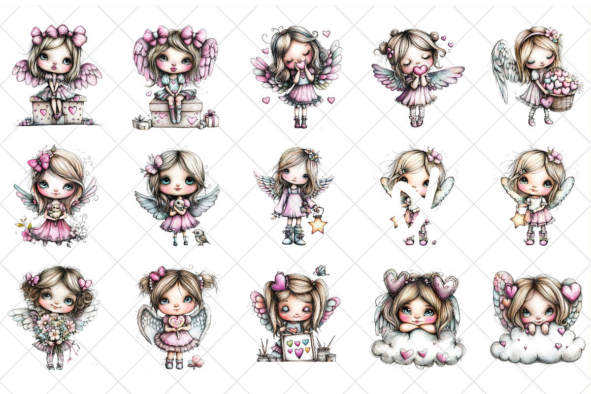 Dreamy Cupids Whimsical Valentine, an Illustration by SinaCreation (Photo 2 of 7)