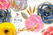 Glitter Flower png Watercolor 070, an Illustration by Drawberx (Thumbnail 1 of 7)