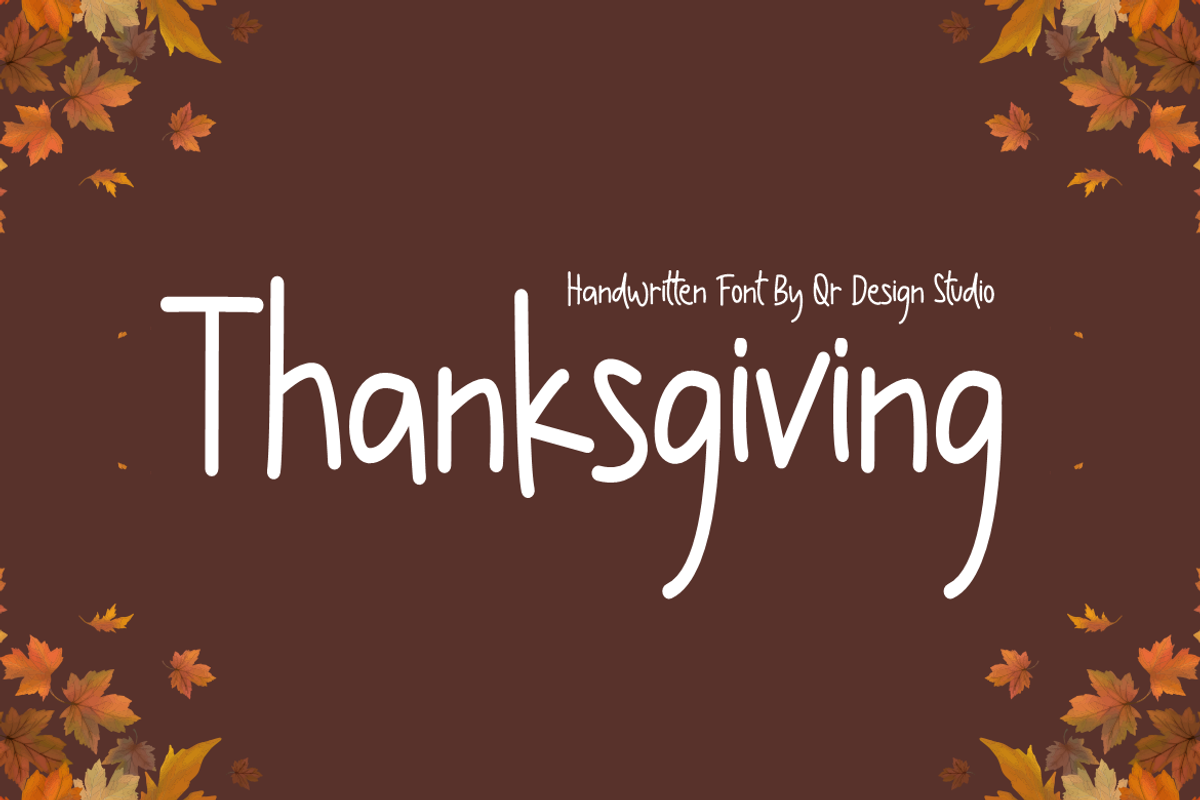 Thanks Gratitude - Thanksgiving Font, a Handwritten Font by QR Design Studio (Photo 3 of 7)