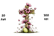 Whimsical Easter Cross Floral Spring, a Seasonal Illustration by GiraffeCreative (Thumbnail 2 of 20)