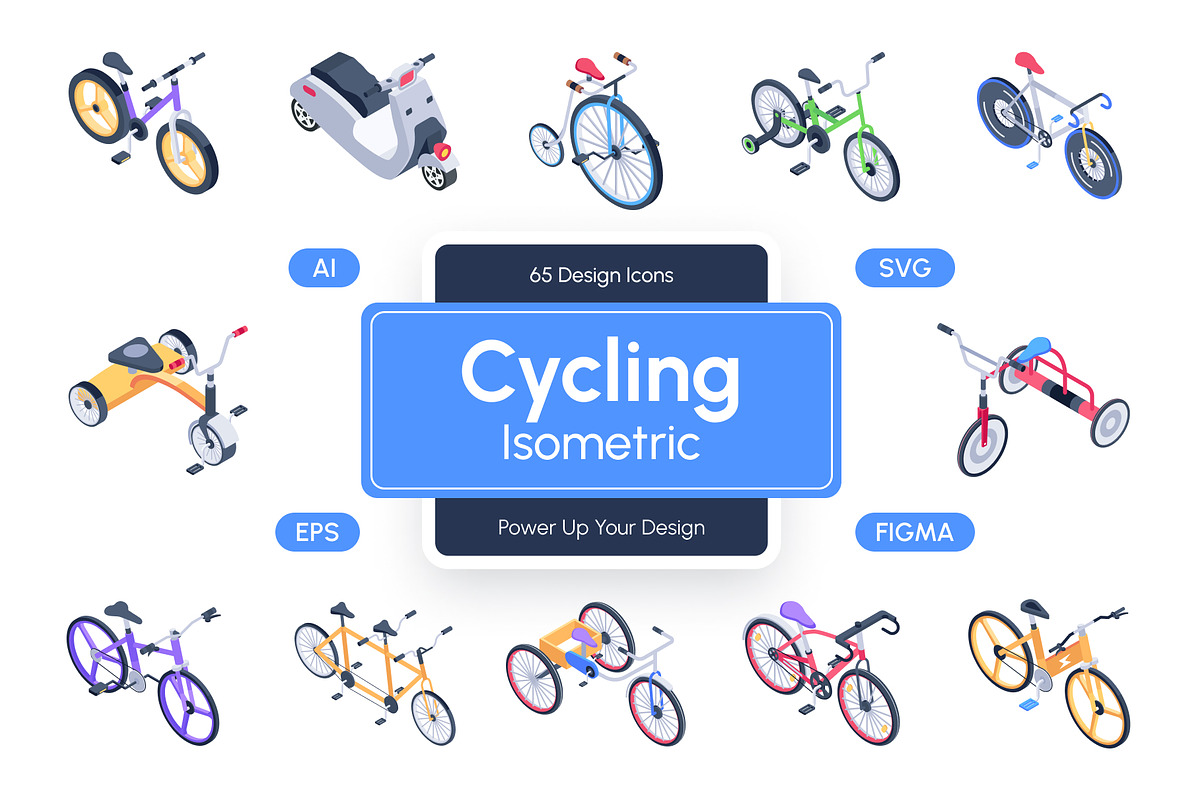 Cycling Isometric Icons, a Duotone Icon by Vectors Market (Photo 1 of 8)