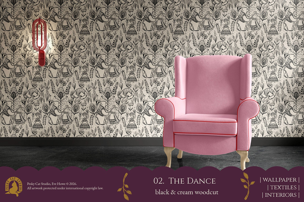 Slavic Folk Art Wallpaper & Textiles, a Pattern Graphic by Pesky Cat Studio (Photo 3 of 8)