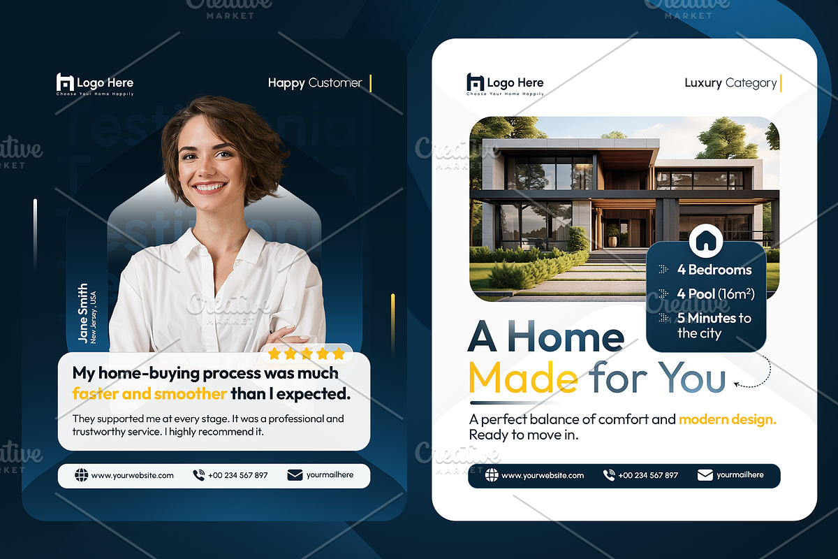 Real Estate Social Media Templates, a Social Media Template by OnurDemircan (Photo 2 of 4)