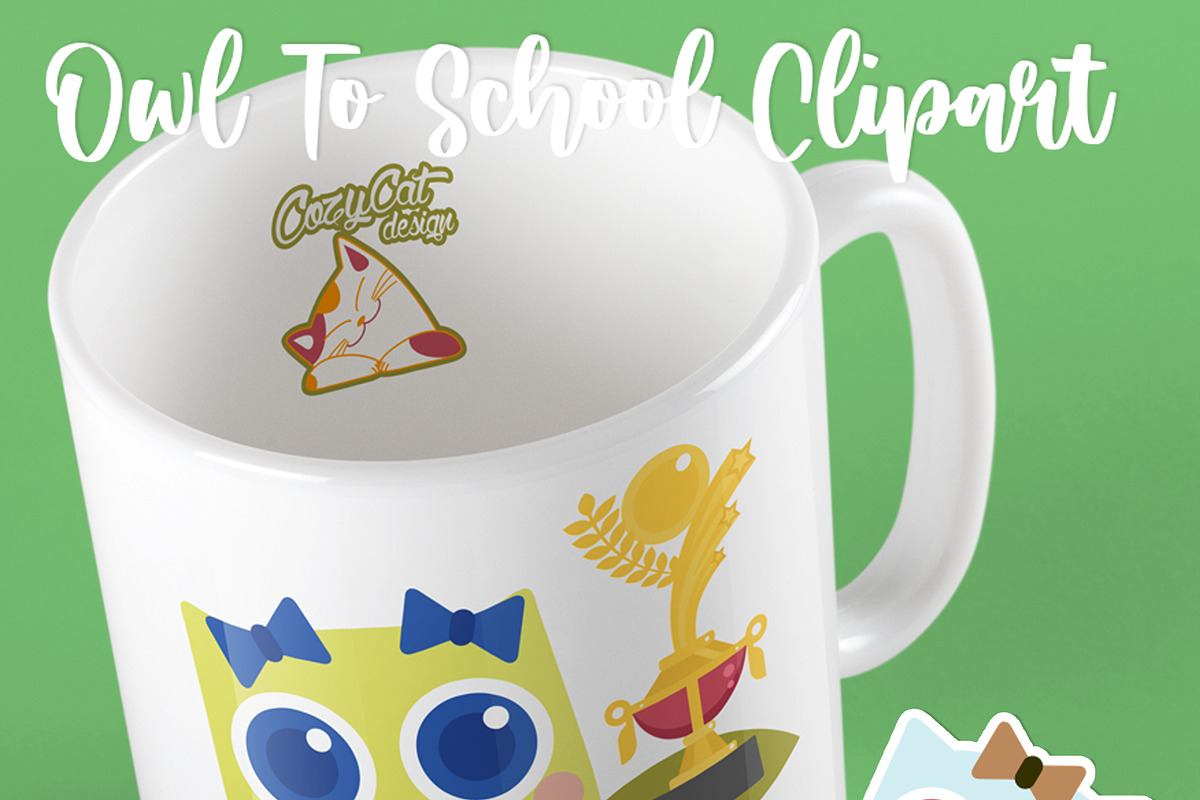 Owl Go To School Clipart, an Object Graphic by Cozy Cat Design (Photo 3 of 3)