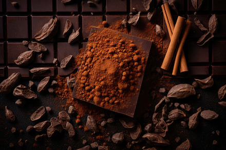 Cocoa powder and pieces of chocolate, a Photo by Iftikhar Alam