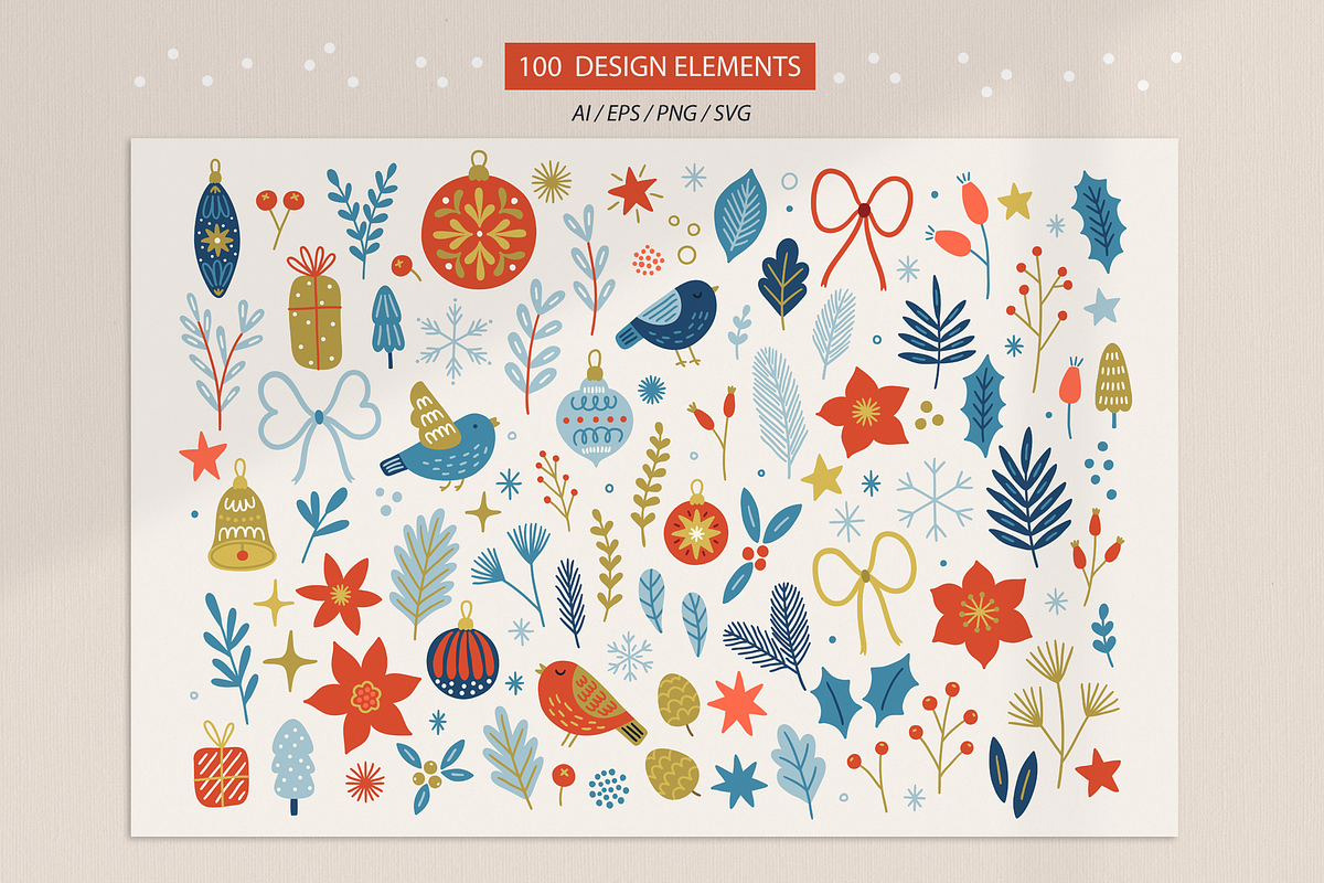 Snowy Christmas Kit, a Seasonal Illustration by miumiu (Photo 5 of 15)