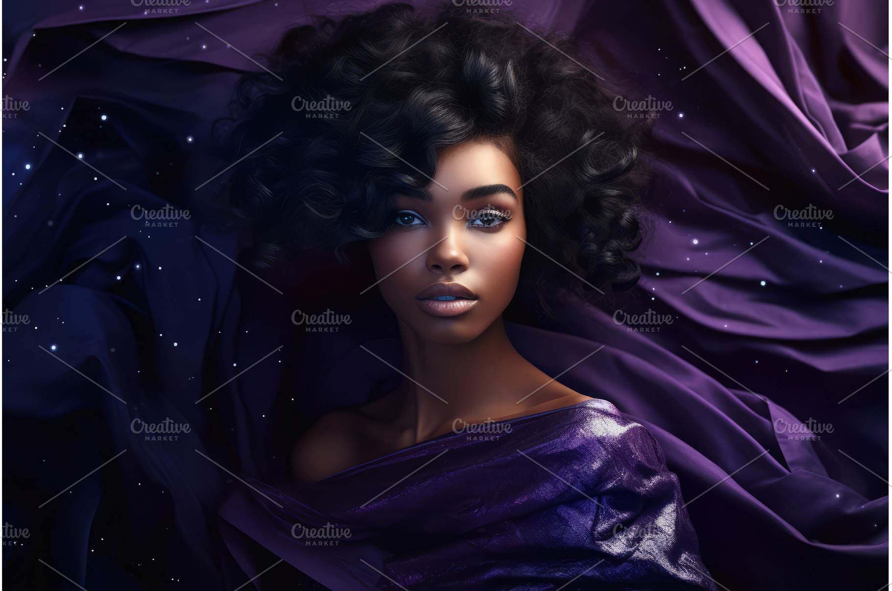 Shiny purple black female star, a Beauty & Fashion Photo by Ylivdesign