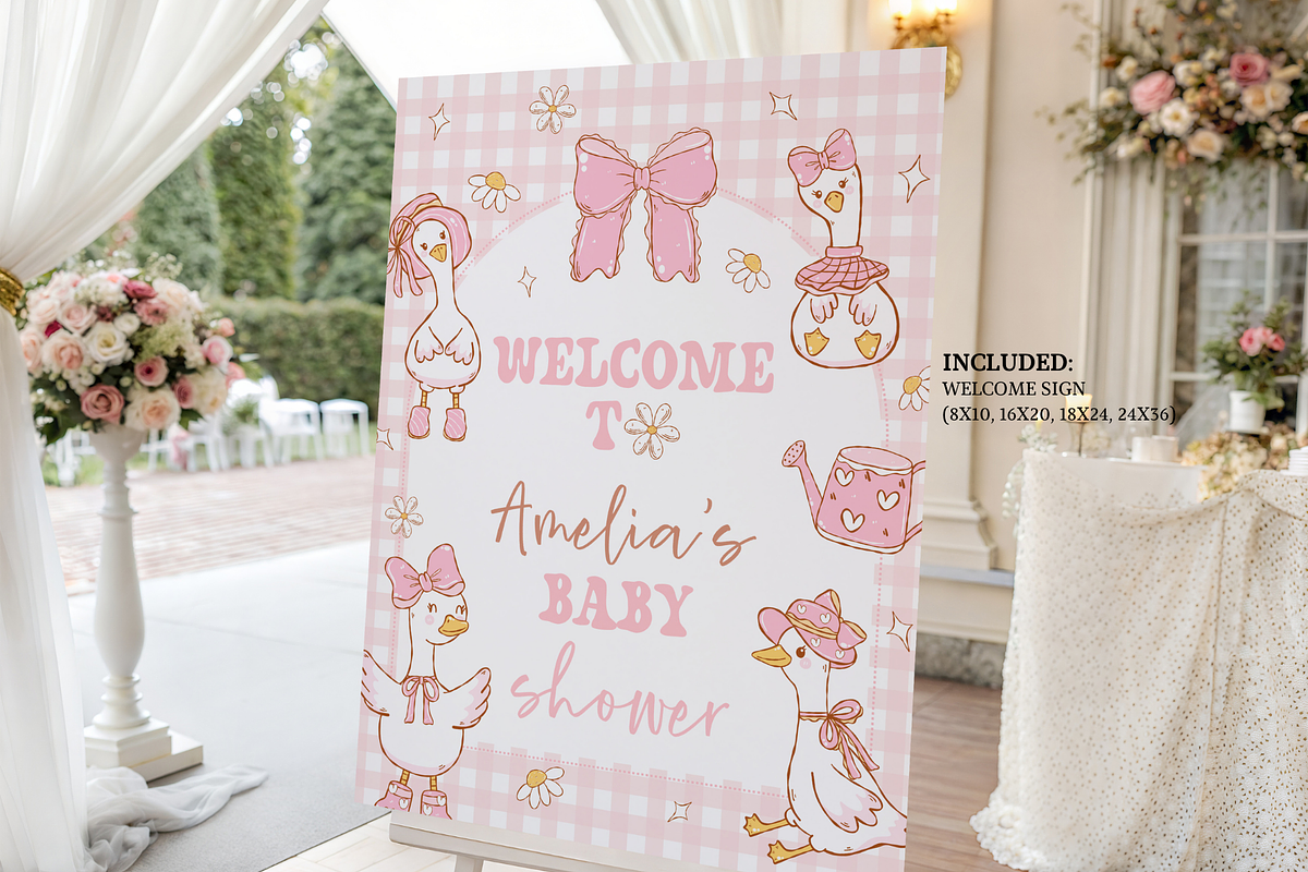Gingham Daisy Entrance Poster, an Invitation Template by Digital_Mind (Photo 2 of 3)