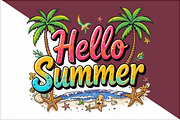 Retro Hello Summer PNG, an Illustration by Sublimation Artist (Thumbnail 3 of 6)