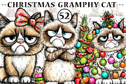 Quirky Christmas Gramphy Cat, an Illustration by CreationArt (Thumbnail 1 of 4)
