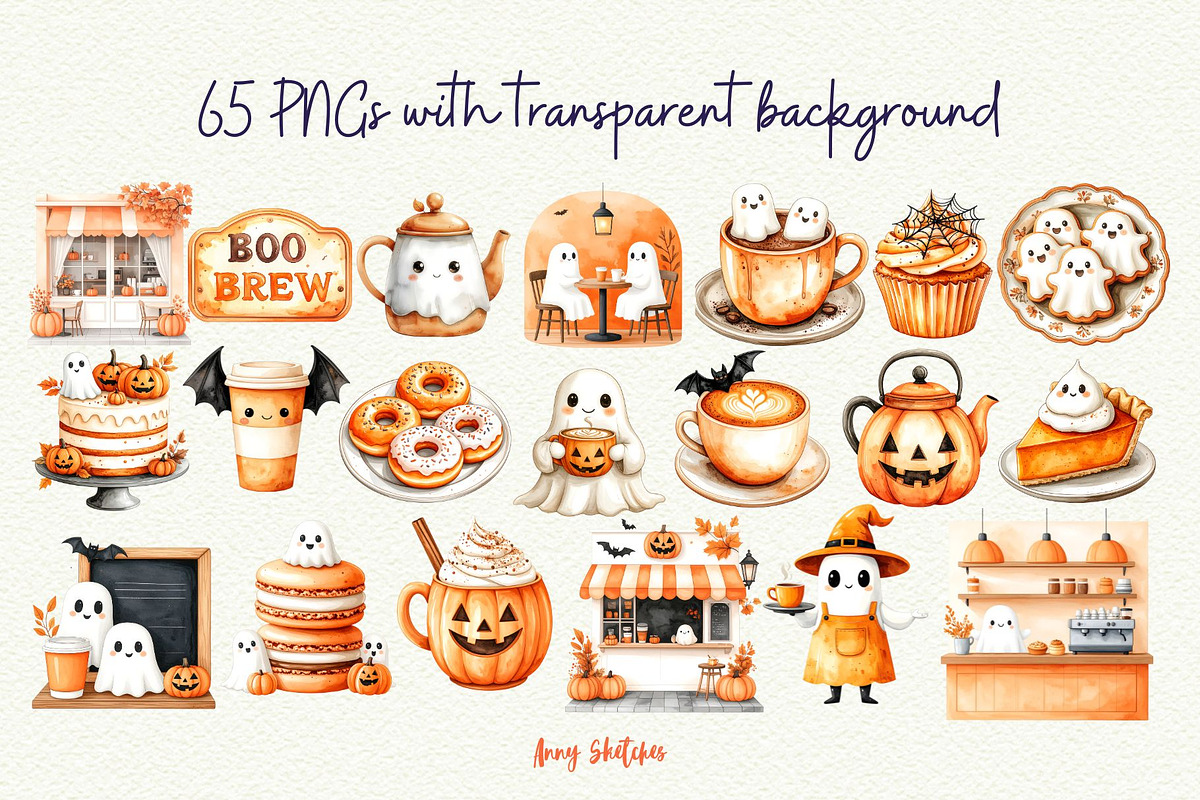Cute Ghost Cafe, a Seasonal Illustration by Anna Design Studio (Photo 2 of 13)