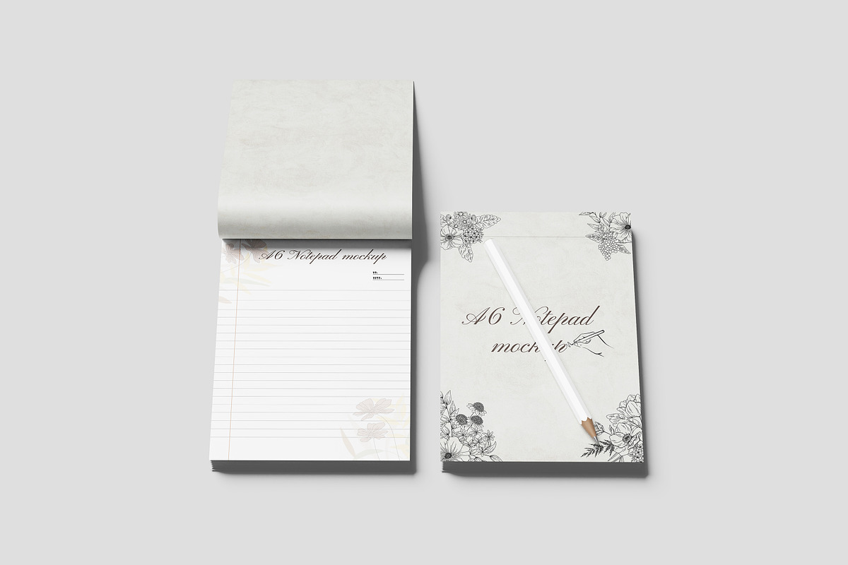 A6 NOTEPAD MOCKUP, a Print Template by NyakBiett (Photo 8 of 11)
