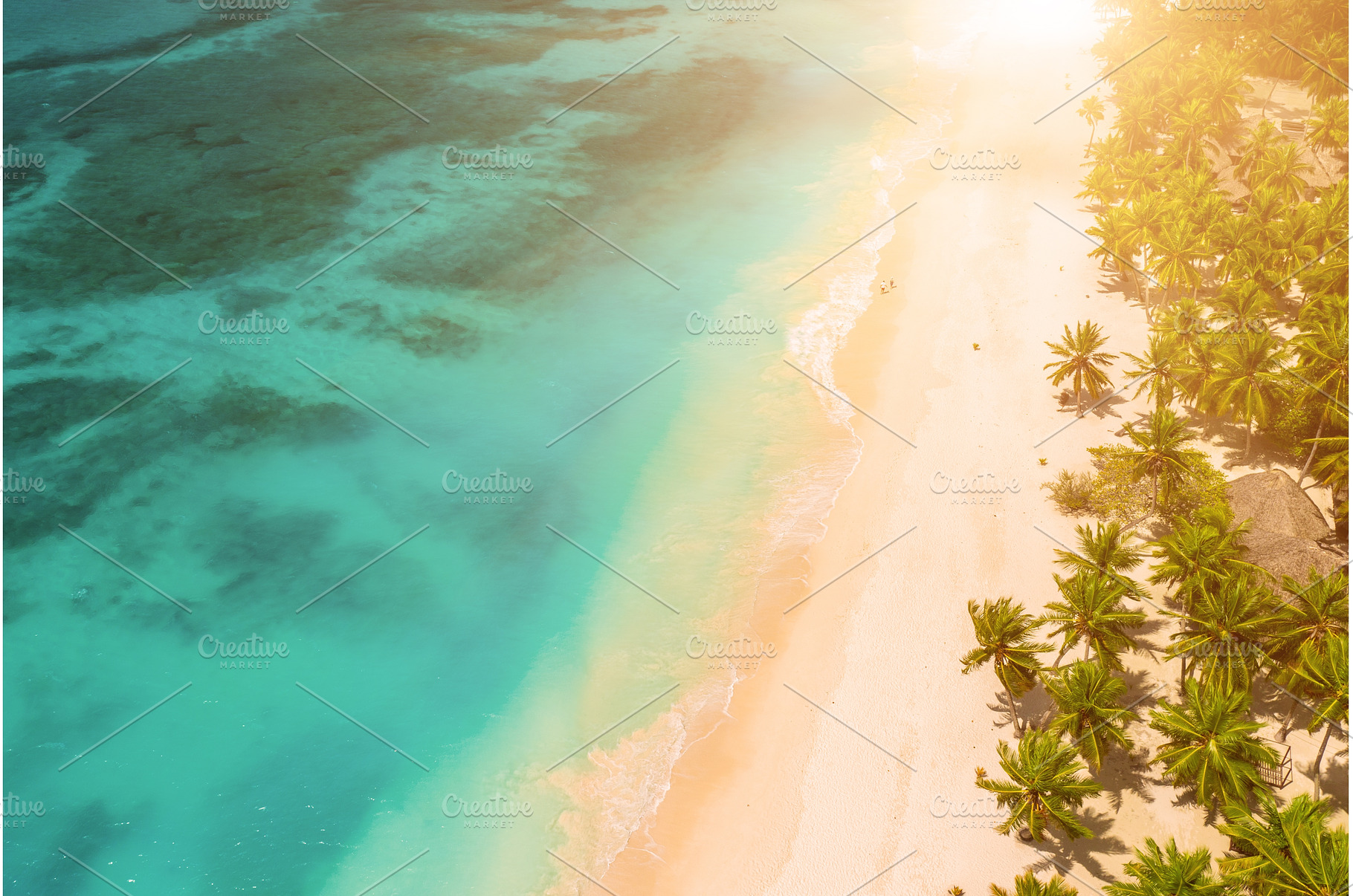 Tropical Caribbean beach from above, a Nature Photo by Nature and travel