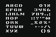 Obac-Geometric Stencil Display Font, a Sans Serif Font by Ebad Designs (Thumbnail 2 of 7)