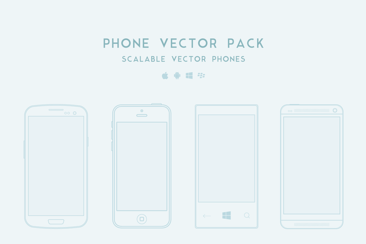 Phone Vector Pack, a Product Mockup by Midtone