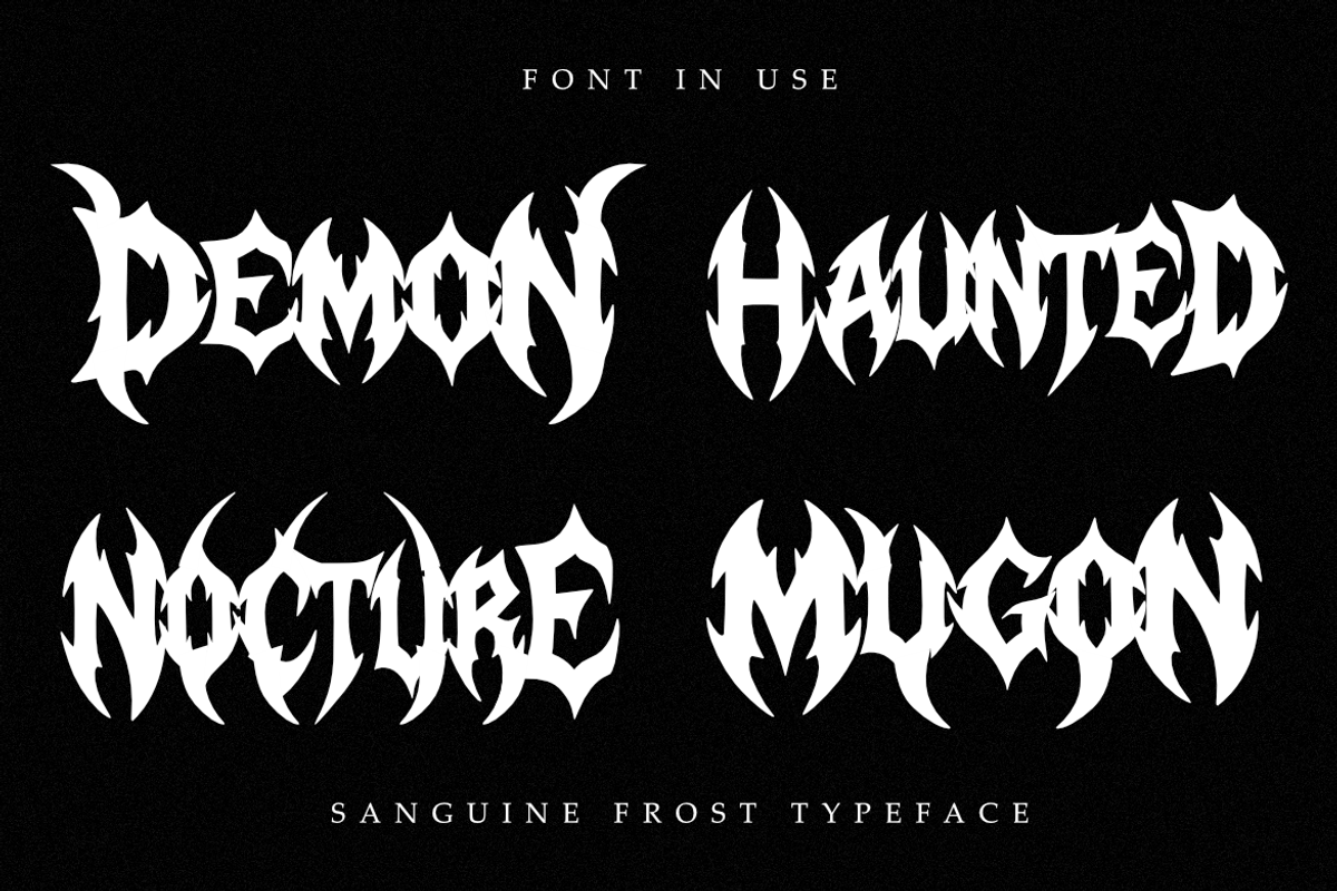 Sanguine Frost | Black Metal Font, a Blackletter Font by Masyafi Studio (Photo 7 of 9)