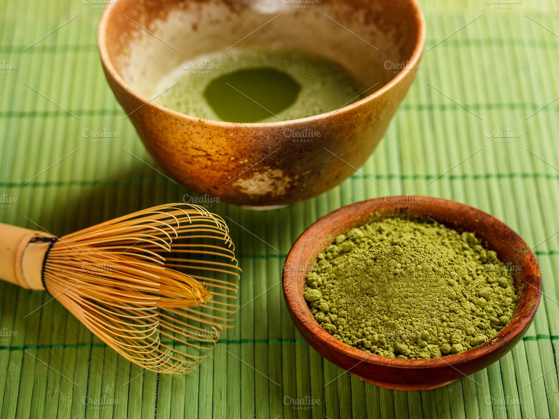 Japanese tea ceremony featuring tea, green, and matcha