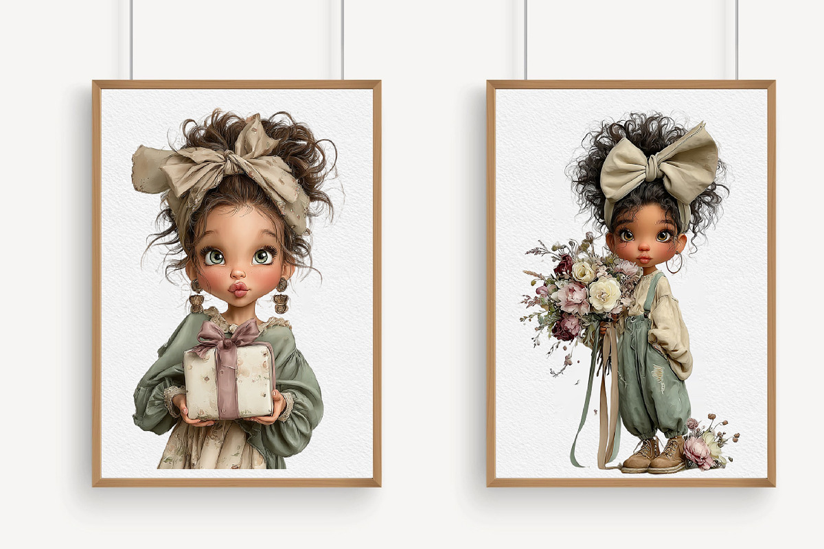 Whimsical Cute Girls Watercolor Clip, a Graphic by Libby Wishes (Photo 4 of 4)