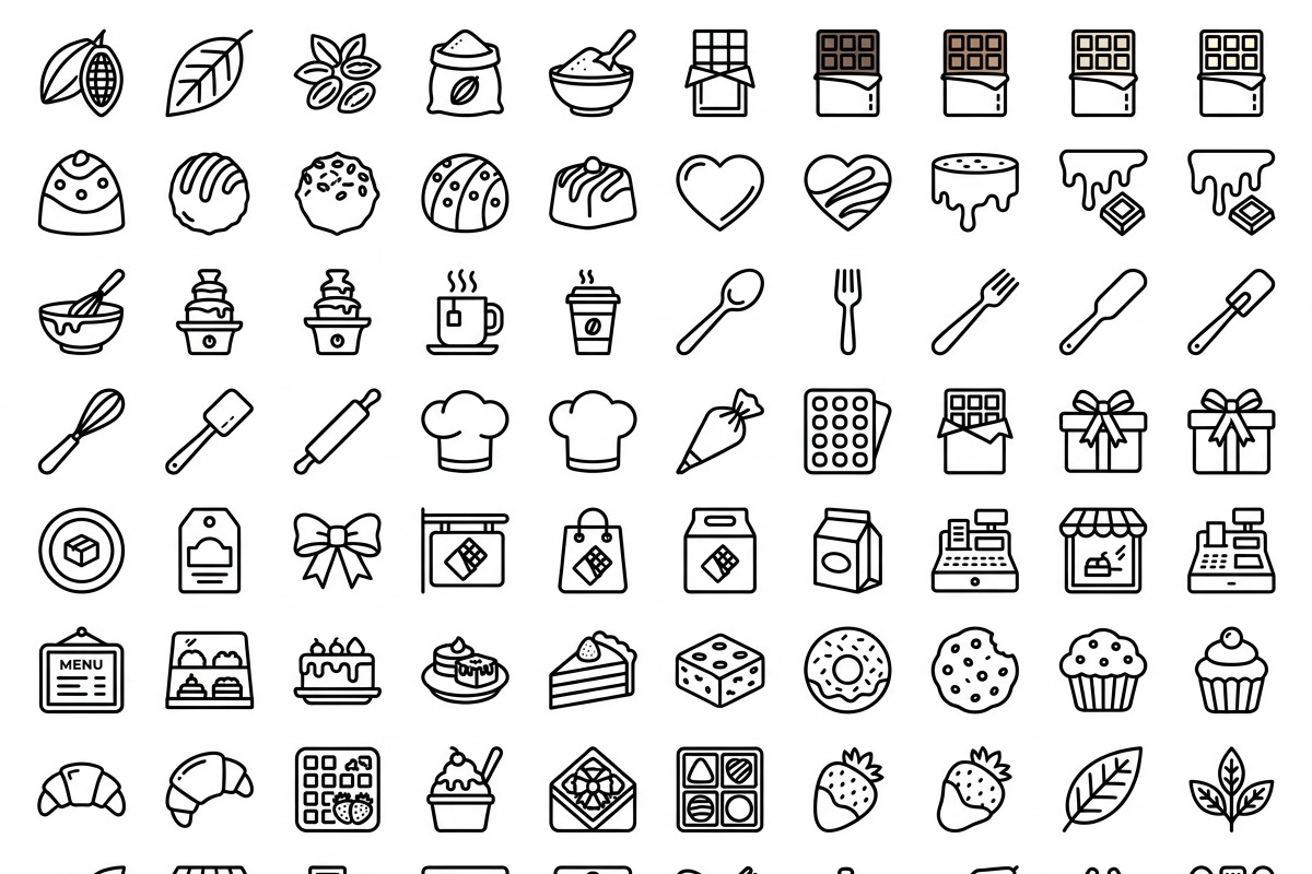 Bundle Chocolate Shop Outline Icons, an Outline Icon by adenpinkstore (Photo 2 of 7)