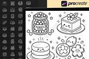 140 Sweets & Food Procreate Stamps, a Brush Add-On by DrawingStoryShop (Thumbnail 3 of 6)