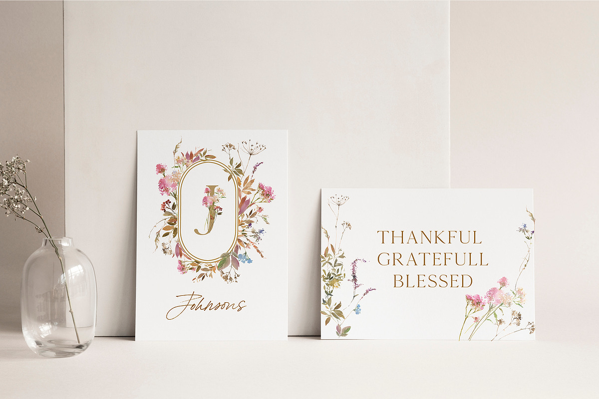 Bonheur Fall Florals Clip Art, an Illustration by whiteheartdesign (Photo 13 of 18)