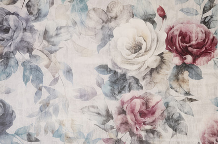 linen background with Burgundy roses, a Background Photo by Virgo Studio