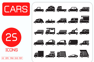 Car Glyph Icons Set, a Solid Icon by Designfour