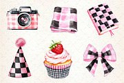 Black and Pink Gingham Summer, an Illustration by Dream Creation (Thumbnail 2 of 6)