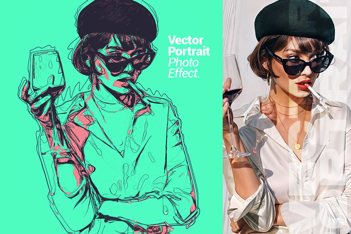 Vector Portrait Photo Effect, an Action Add-On by Amorjesu.com (Photo 22 of 28)