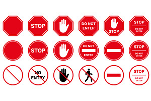 Do Not Enter Red Circle Symbol, an Object Illustration by Vector Creator