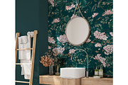 Velvet Emerald Chrysanthemum Pattern, a Pattern Graphic by MouseGrey (Thumbnail 4 of 7)