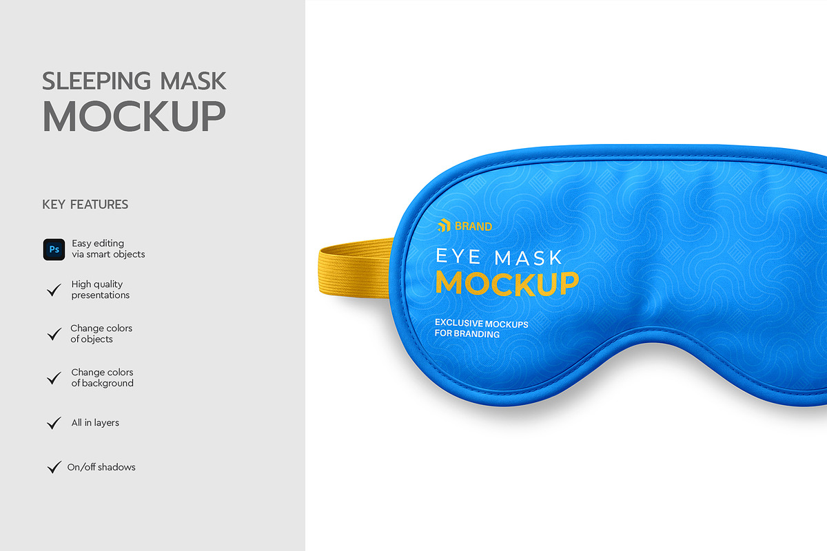 Sleeping Mask Mockup Template, a Mask Mockup by graphypix (Photo 2 of 4)