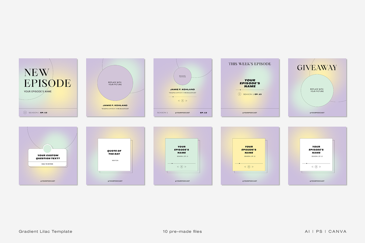 Podcast Instagram Creator Template, a Social Media Template by Cuoco (Photo 11 of 14)