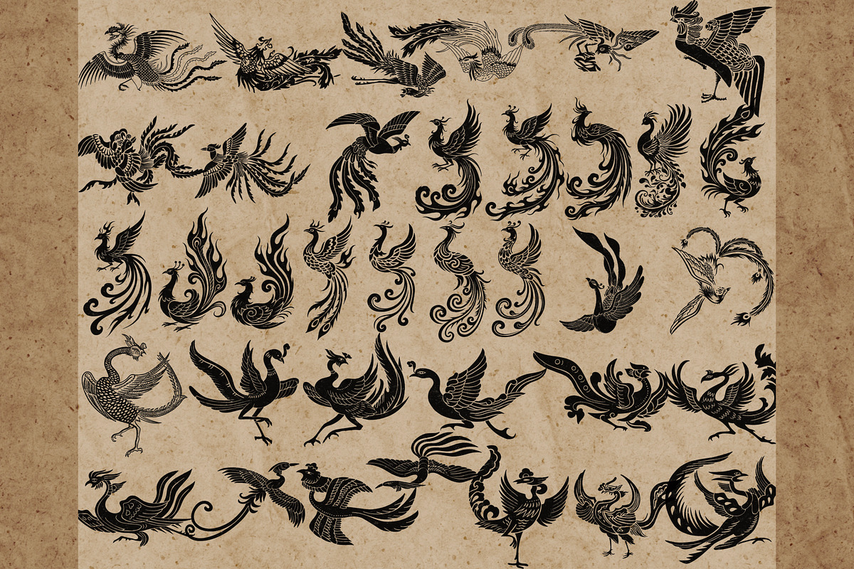 Phoenix stamps for Procreate, a Brush Add-On by TheWhiteCatLab (Photo 3 of 6)