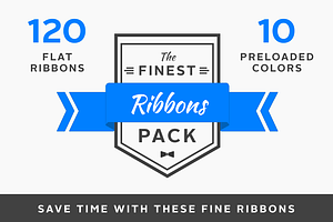120 Flat Ribbons for Web Designers