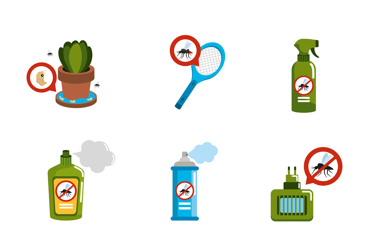 Dengue Control Tool Illustration Set