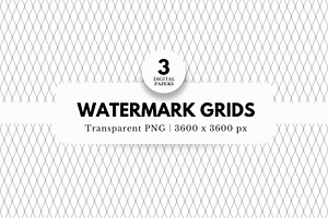 3 Wavy Watermark Grid Overlays, a Pattern Graphic by NorthWindPixels
