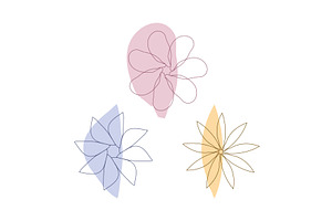 Trio of abstract floral outlines, an Object Illustration by okskukuruza