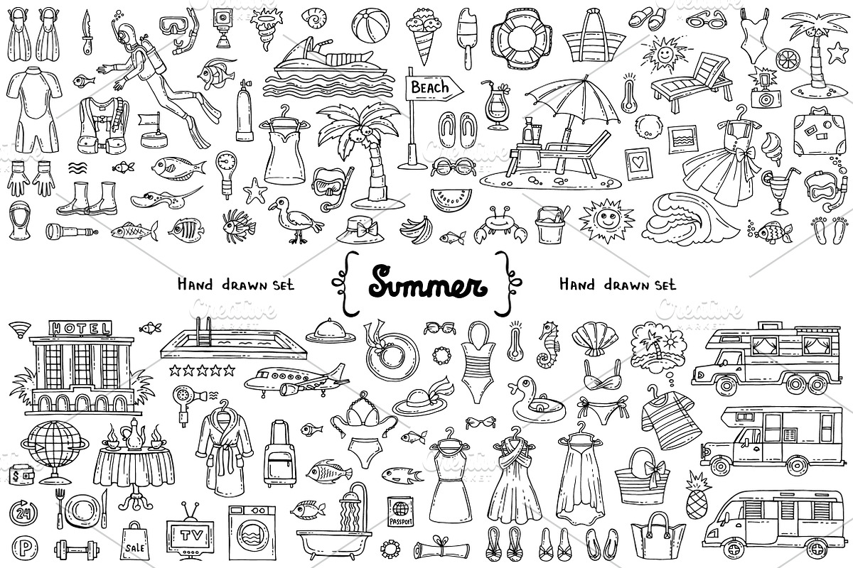 Vector set on the theme of summer, an Object Graphic by Olga Chuklay (Photo 2 of 2)
