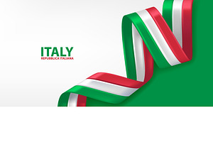 Italy Ribbon Flag, a Background Graphic by AlexMstudio
