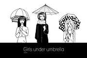 People under umbrellas set, a Person Illustration by AnastasiaFears (Thumbnail 2 of 5)