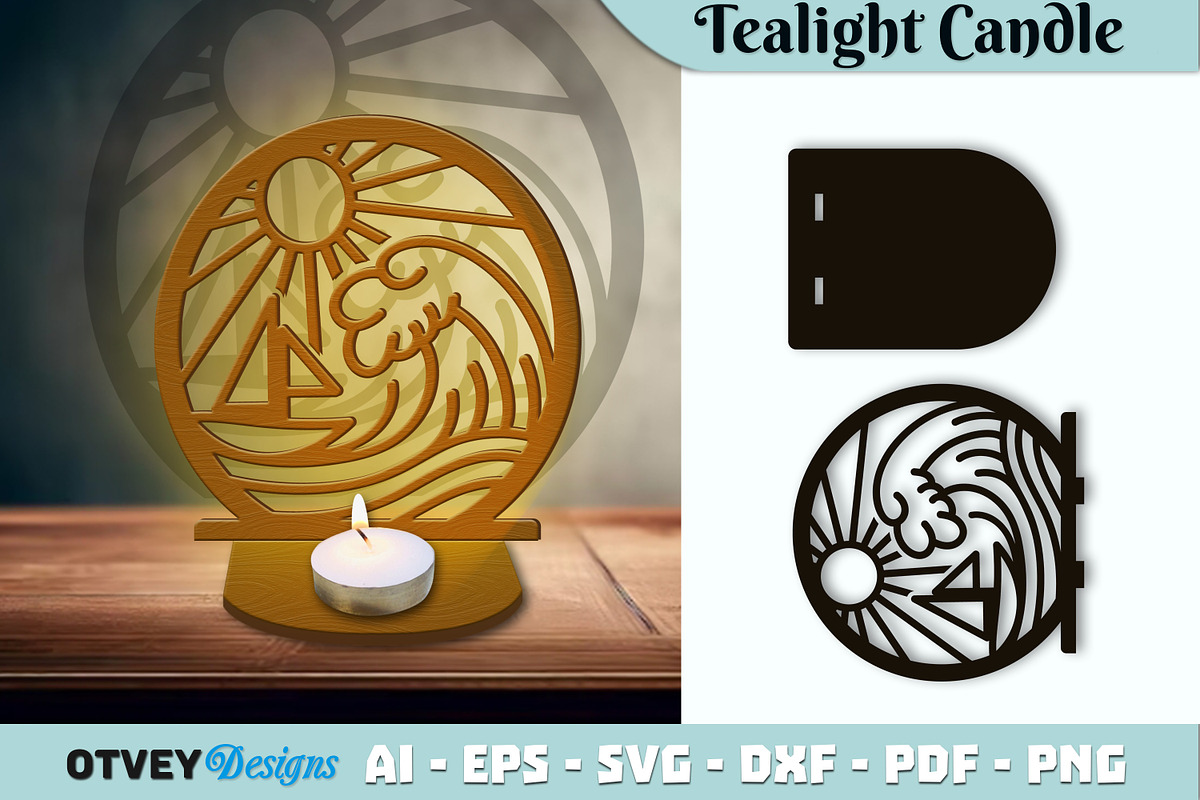Beach Sunset Tealight Candle Holder, an Object Graphic by OTVEY DESIGN (Photo 3 of 13)
