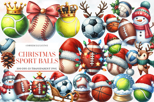 Christmas Sport Balls Sublimation, an Illustration by Designworld