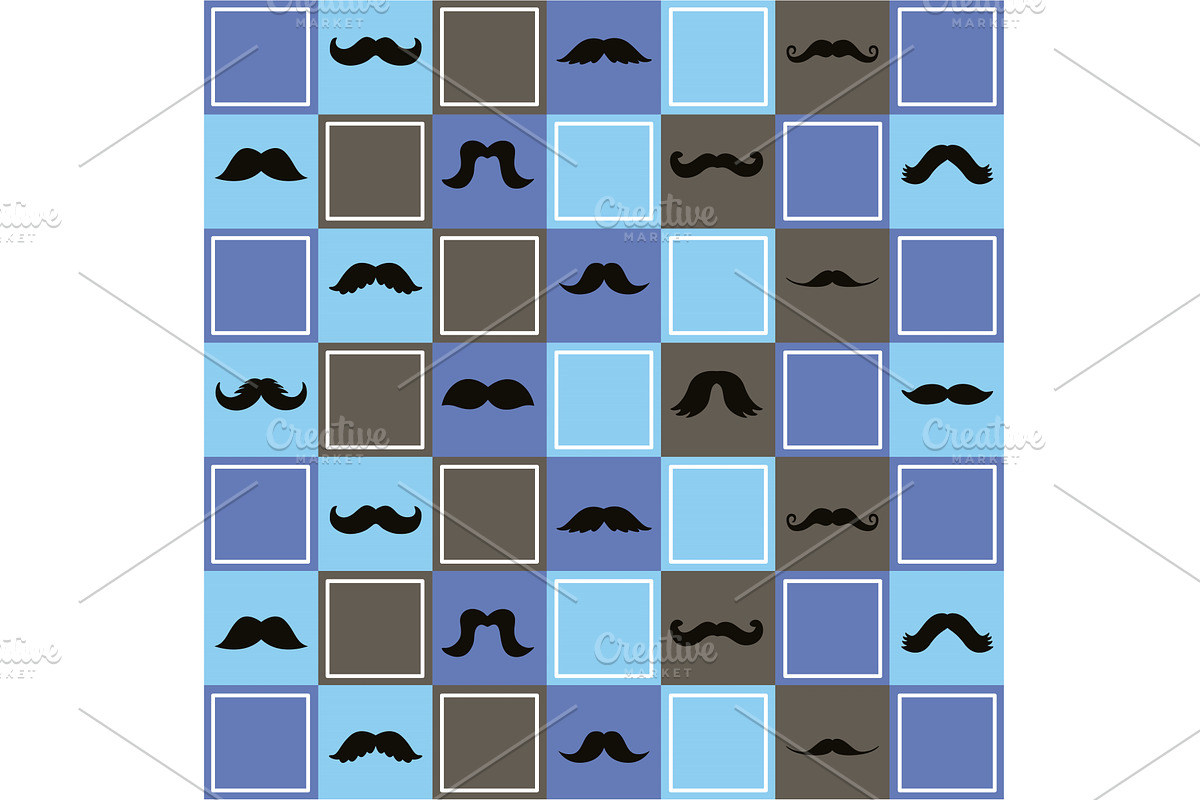 mustaches with squares pattern, an Object Illustration by studiogstock