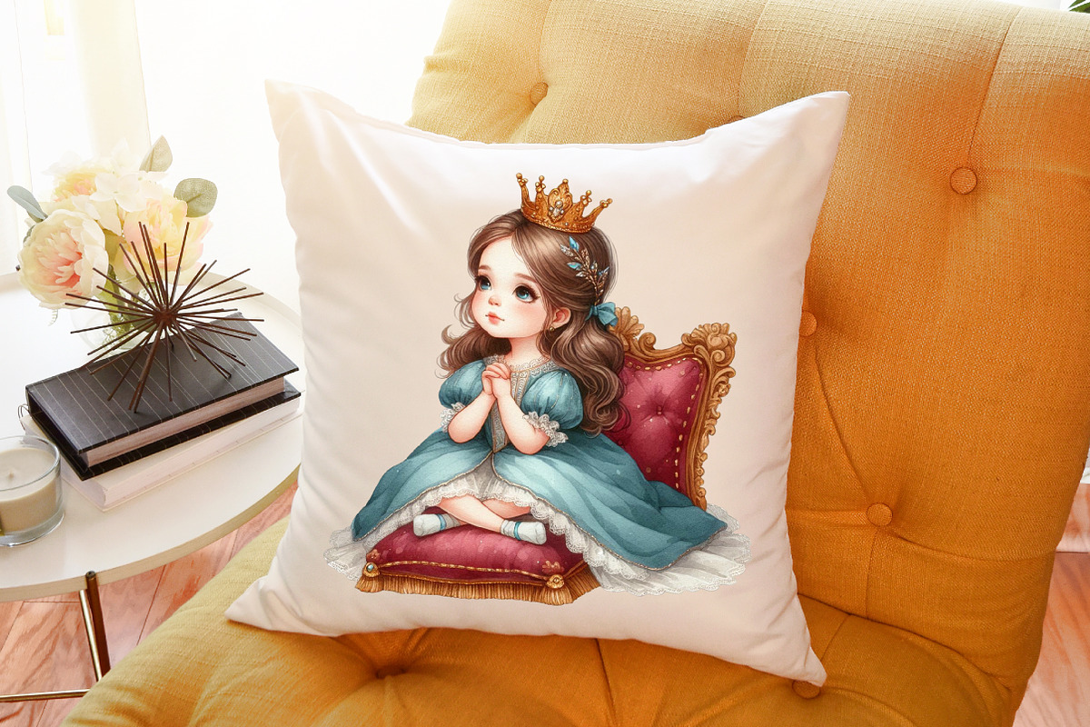 Little Girl Princess Watercolor Clip, a Graphic by designcity5 (Photo 5 of 5)