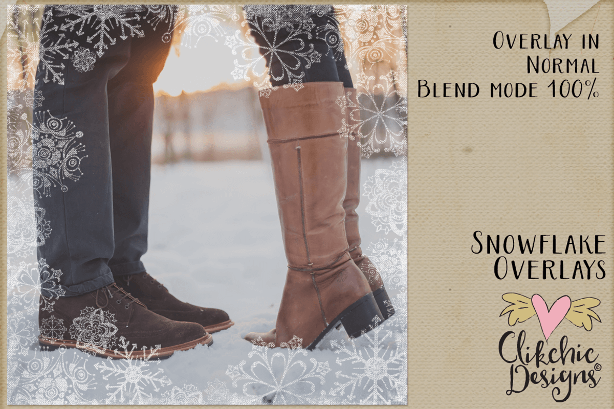 Grungy Textured Snowflake Overlays preview 6