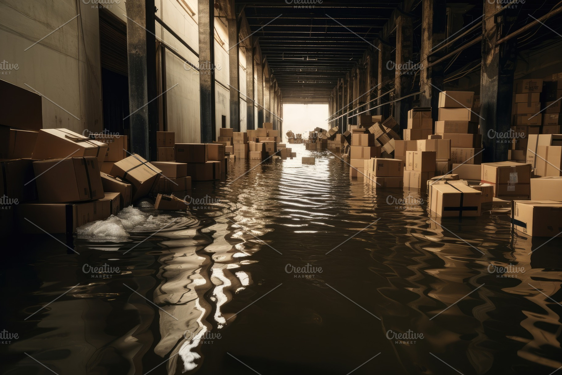 A hallway filled with boxes that are, a Photo by Iftikhar Alam