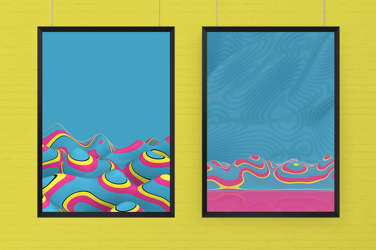 3D Abstract Wavy Lines Backgrounds, a Wallpaper Graphic by BIBIART (Photo 5 of 9)