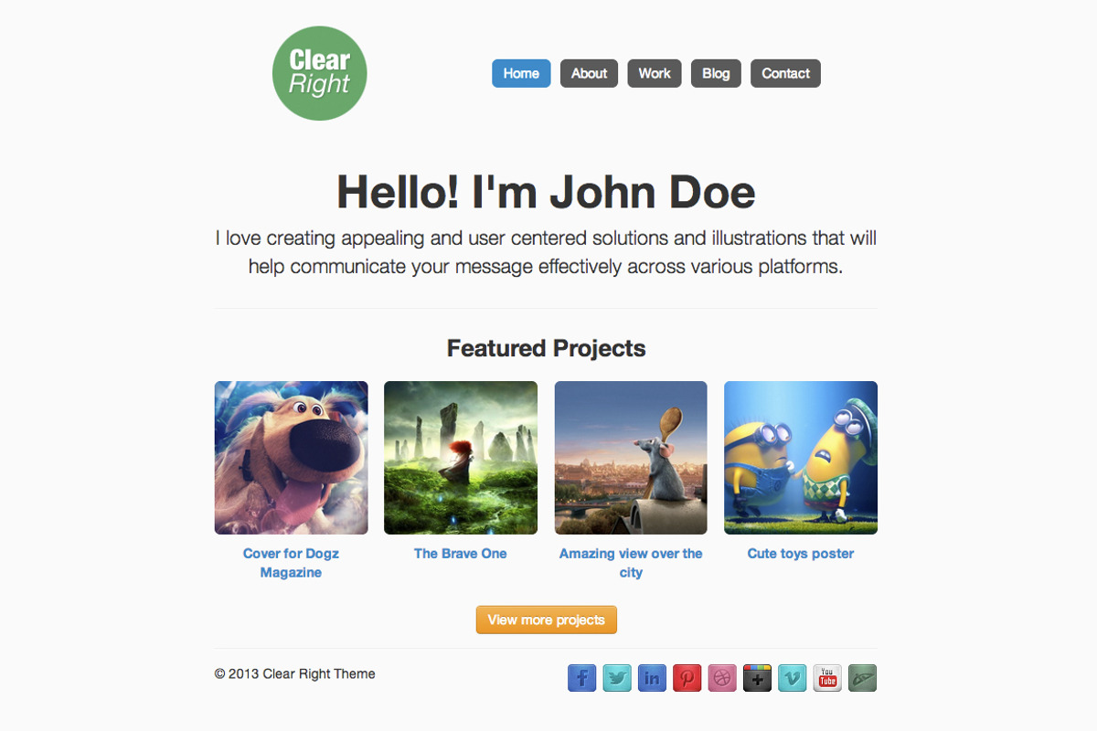 Clear-Right WordPress Theme, a WordPress Template by Pixelcrowd (Photo 1 of 5)