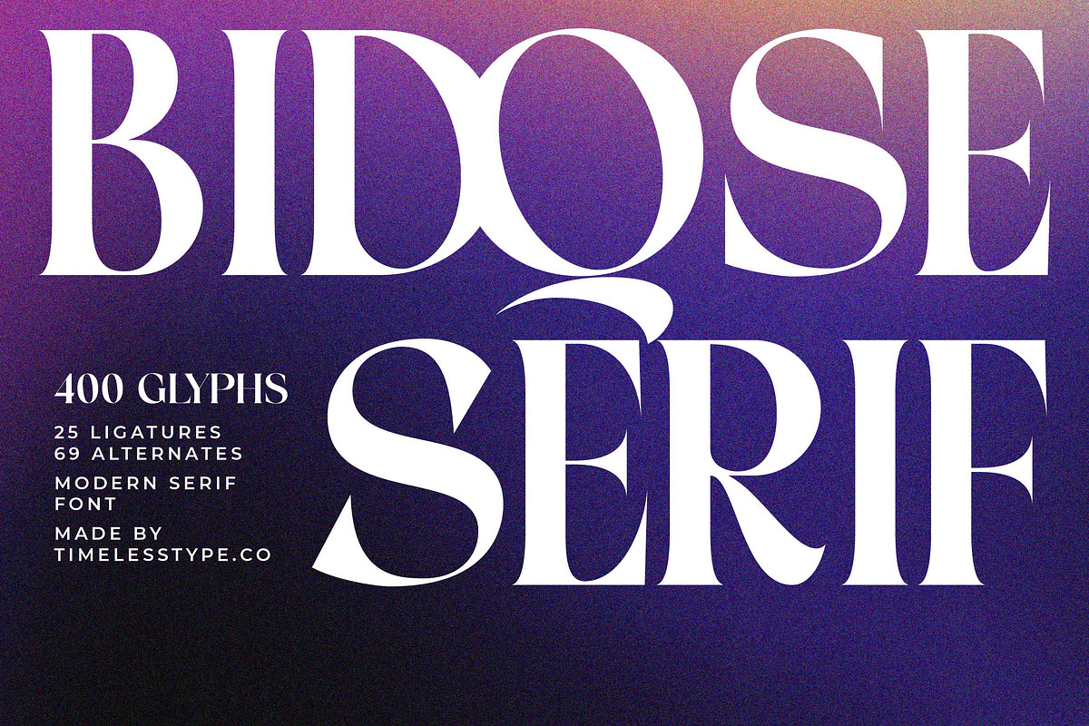 Bidqse Modern Display Serif, a Serif Font by timelesstype.co (Photo 1 of 20)